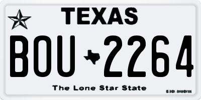 TX license plate BOU2264