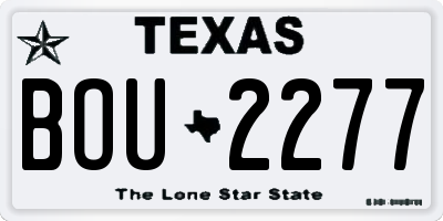 TX license plate BOU2277