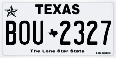 TX license plate BOU2327