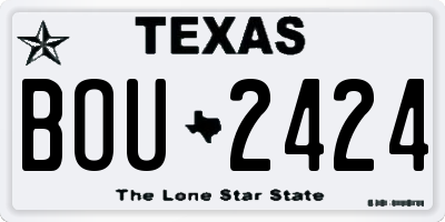 TX license plate BOU2424