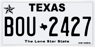 TX license plate BOU2427