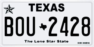 TX license plate BOU2428