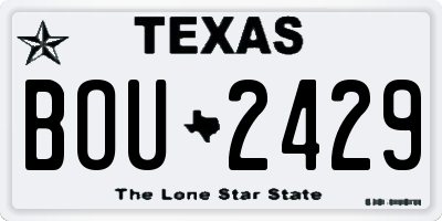 TX license plate BOU2429