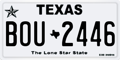TX license plate BOU2446