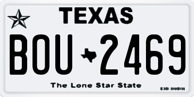 TX license plate BOU2469
