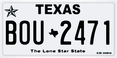 TX license plate BOU2471