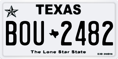 TX license plate BOU2482