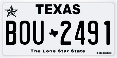 TX license plate BOU2491