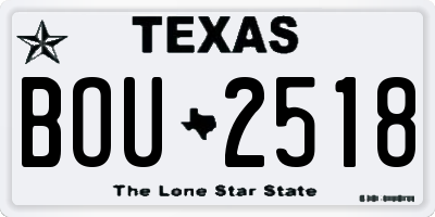 TX license plate BOU2518