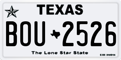 TX license plate BOU2526