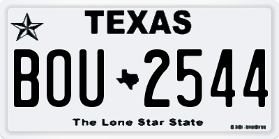 TX license plate BOU2544