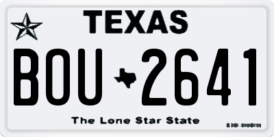 TX license plate BOU2641