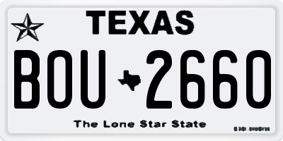 TX license plate BOU2660