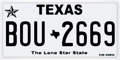 TX license plate BOU2669