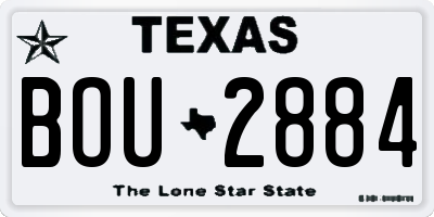 TX license plate BOU2884