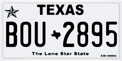 TX license plate BOU2895