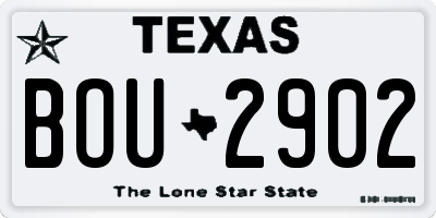 TX license plate BOU2902