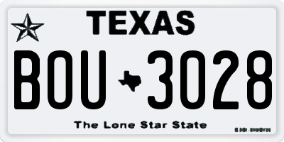 TX license plate BOU3028