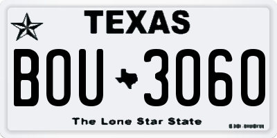 TX license plate BOU3060