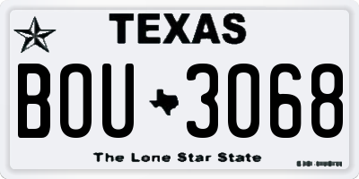 TX license plate BOU3068