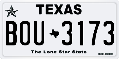 TX license plate BOU3173