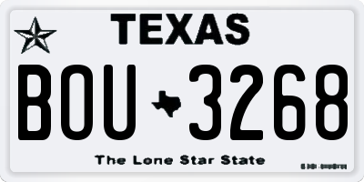 TX license plate BOU3268