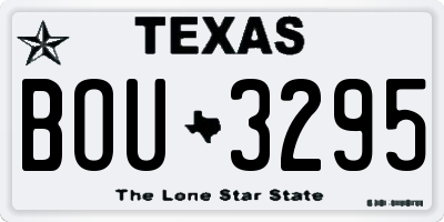 TX license plate BOU3295