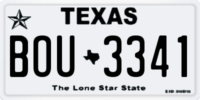 TX license plate BOU3341