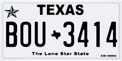 TX license plate BOU3414