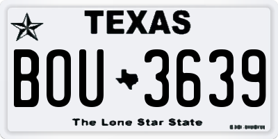 TX license plate BOU3639
