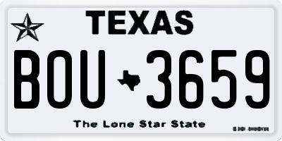 TX license plate BOU3659