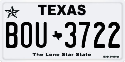 TX license plate BOU3722