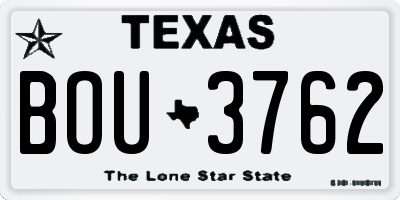 TX license plate BOU3762