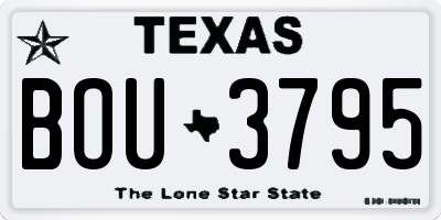 TX license plate BOU3795