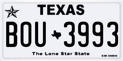 TX license plate BOU3993