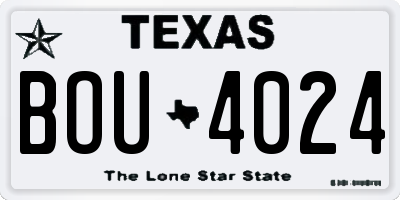 TX license plate BOU4024