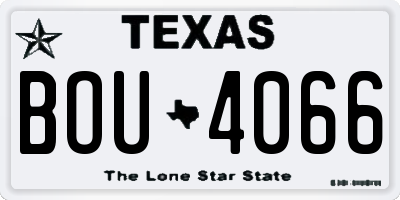 TX license plate BOU4066