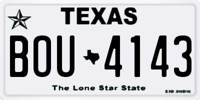 TX license plate BOU4143