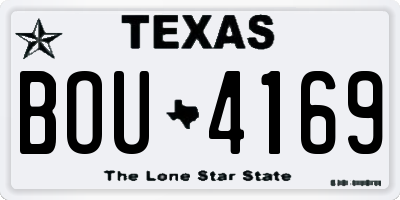 TX license plate BOU4169