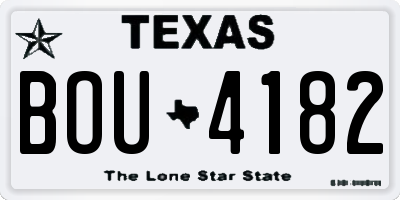 TX license plate BOU4182