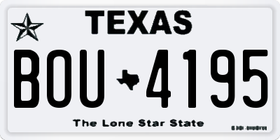 TX license plate BOU4195