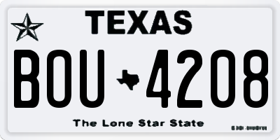 TX license plate BOU4208