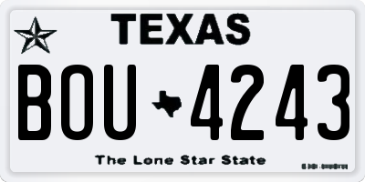 TX license plate BOU4243