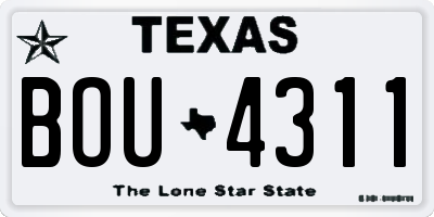 TX license plate BOU4311