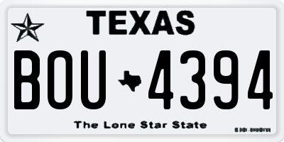 TX license plate BOU4394