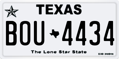 TX license plate BOU4434