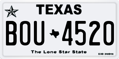 TX license plate BOU4520