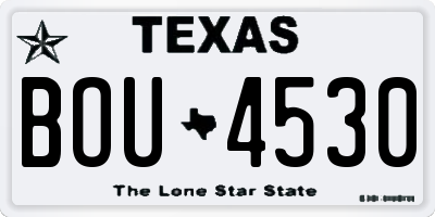 TX license plate BOU4530