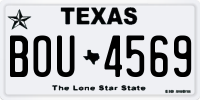 TX license plate BOU4569