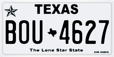 TX license plate BOU4627